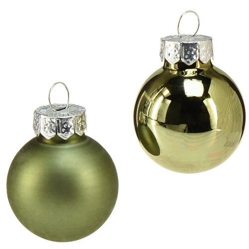 Floristik24 Mini kerstboomballen glas groen mix Ø2,5cm 22 st