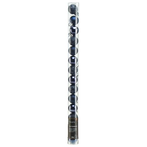Artikel Mini kerstballen blauw breukvast mix Ø3cm 14 st