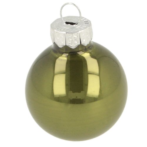 Artikel Mini kerstballen glas groen zilvergrijs Ø3cm 22st