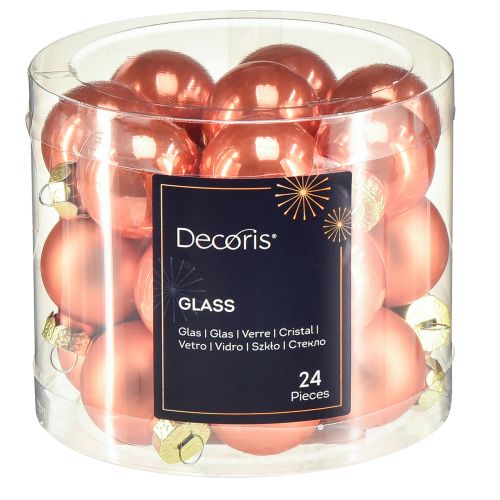 Artikel Mini kerstballen glas oranje pompoen Ø2,5cm 22 st