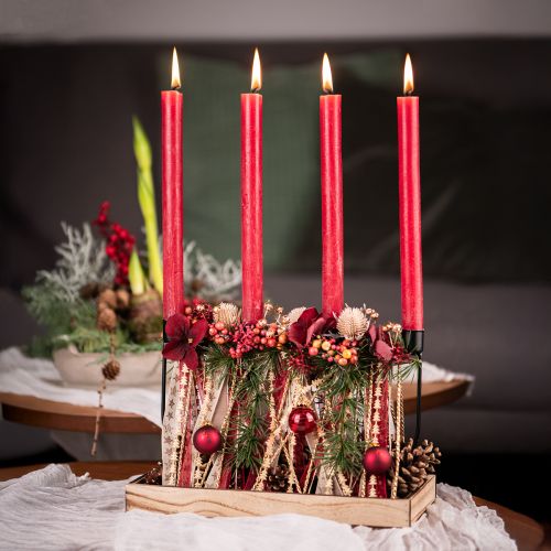 Artikel Mini kerstballen rood mix echt glas Ø3cm 9 st