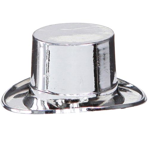 Floristik24 Minicilinder, oudejaarsstrooidecoratie, tafeldecoratie voor nieuwjaar zilver H2,5cm L5cm 9 st