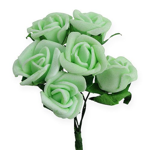 Floristik24 Mini foam roosjes Ø2,5cm groen 72 st