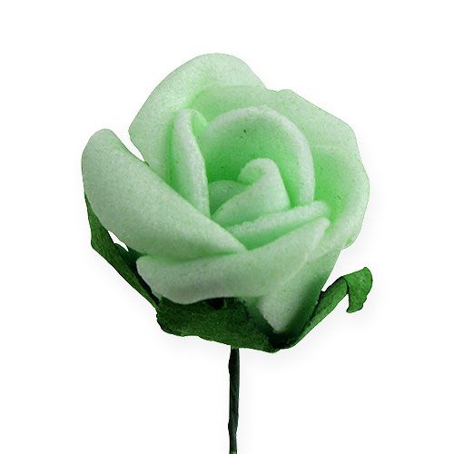 Floristik24 Mini foam roosjes Ø2,5cm groen 72 st