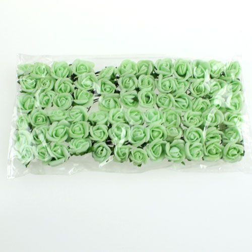 Floristik24 Mini foam roosjes Ø2,5cm groen 72 st