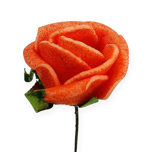 Floristik24 Mini foam roosjes Ø 1,5cm oranje 72 st