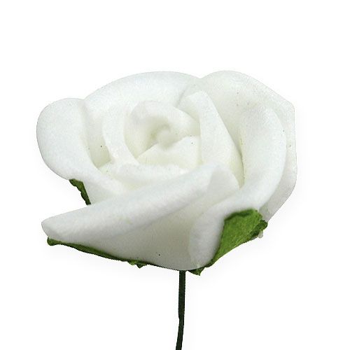 Floristik24 Mini foam roosjes Ø 1,5cm wit 72 st