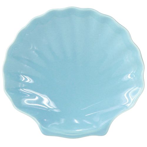 Artikel Schelp bord maritiem kom keramiek blauw wit 14cm 3st