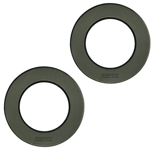 Floristik24 Steekschuim kransring zwart Ø30cm 2 st