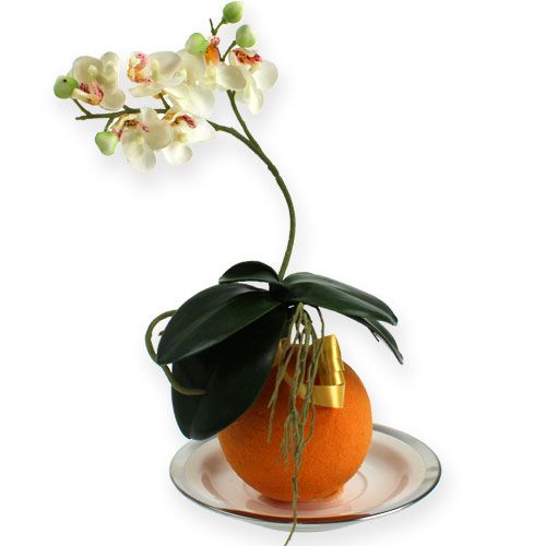 Florale schuimballen oranje 9cm 4st