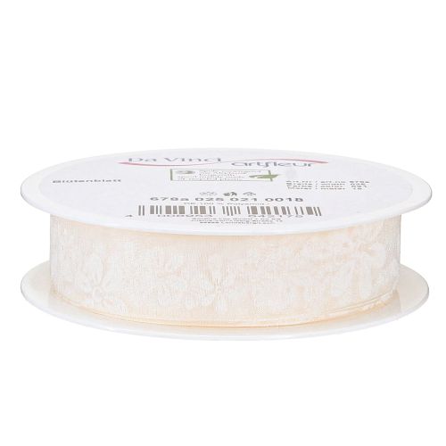 Artikel Organza lint bloem cadeau lint crème 25mm 18m