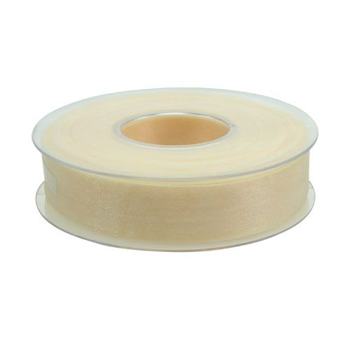 Artikel Organza lint met zelfkant 2.5cm 50m creme