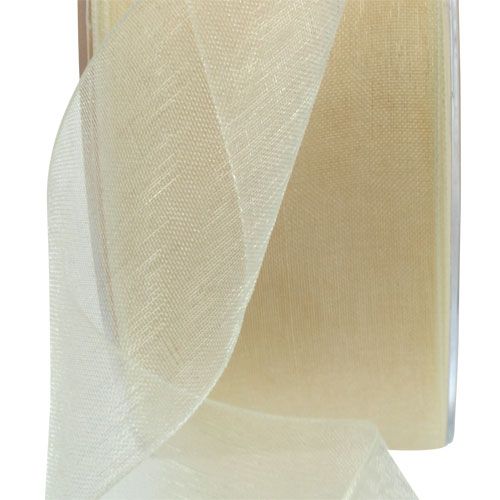 Artikel Organza lint met zelfkant 4.0cm 50m creme