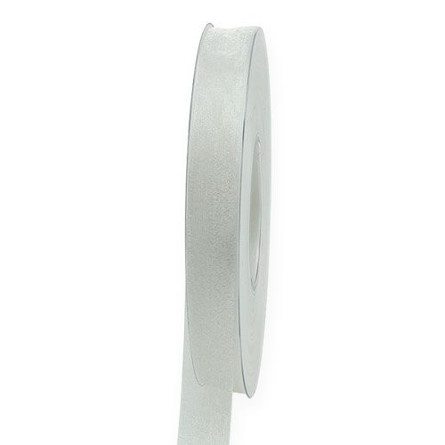 Floristik24 Organza lint cadeaulint wit lint zelfkant 15mm 50m wit