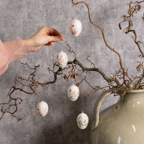 Artikel Paaseieren met lente- en bloemmotieven, hoogwaardige paasdecoratie, 6 cm, 6 stuks