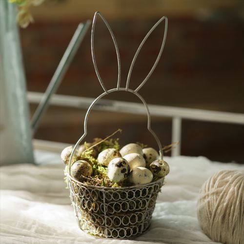 Floristik24 Paasmand draadmand Paashaas Shabby Ø12cm H26,5cm