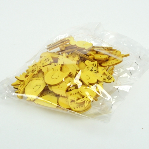 Floristik24 Houten assortiment met paasmotieven 2cm - 4cm 108st