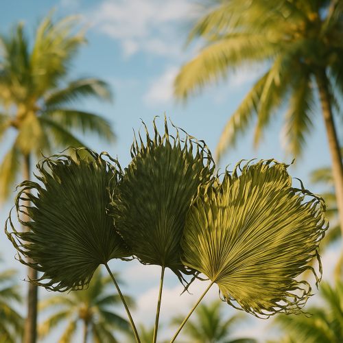 Artikel Decoratie met palmbladeren voor exotische arrangementen en tafeldecoraties, 5 stuks