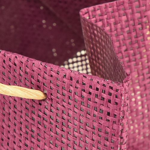 Artikel Papieren cadeauzakjes met hengsels bordeaux roze 12x12cm 8 st