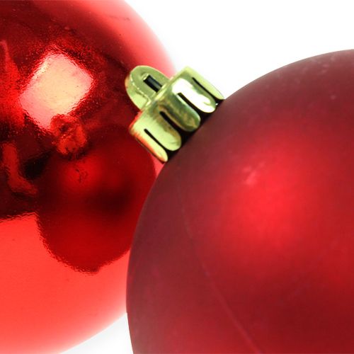Artikel Kerstbal rood 10cm 4 st