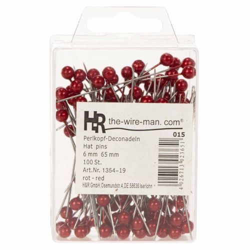 Parelkopspelden Ø6mm 65mm Rood