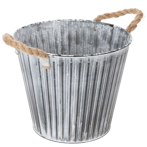 Floristik24 Bloempot, decoratieve pot met handvatten, metalen plantenpot Ø25,5 cm