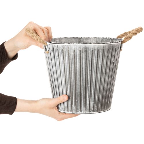 Artikel Bloempot, decoratieve pot met handvatten, metalen plantenpot Ø25,5 cm