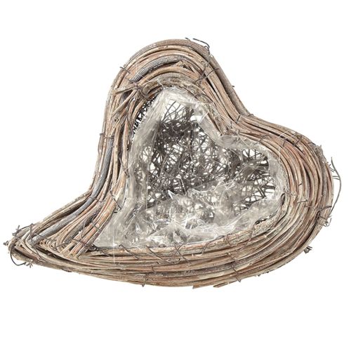 Plantenhart Rattan Wijnrank Natuurlijk Wit 20cmx24cmx6cm