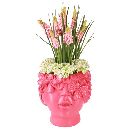 Artikel Plantenkop Polyresin Bust Plantenbak Roze 13,5×13×14cm