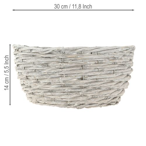 Artikel Plantenmand rond rieten mand witgrijs Ø30/25/20cm set van 3