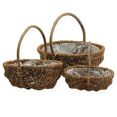 Artikel Aardappelmand 32/27,5/23,5cm met folie naturel 3 stuks