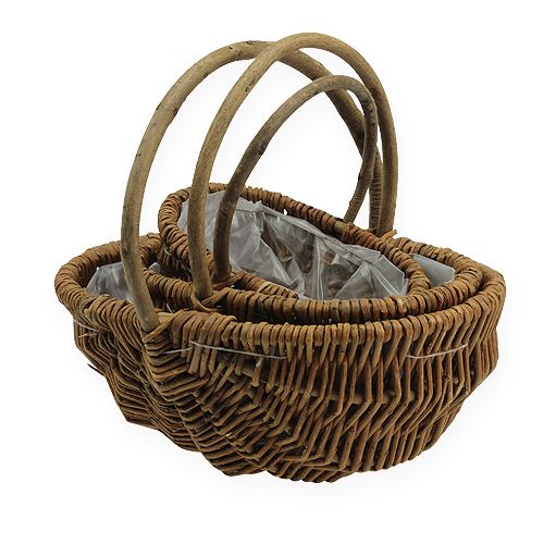 Artikel Aardappelmand 32/27,5/23,5cm met folie naturel 3 stuks
