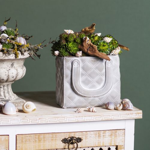 Floristik24 Plantenpot betonnen plantenbak handtas 18×11×15,5cm