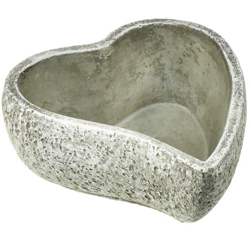 Artikel Plantenschaal hart grafdecoratie plant hart grijs wit 18×19cm H7,5cm
