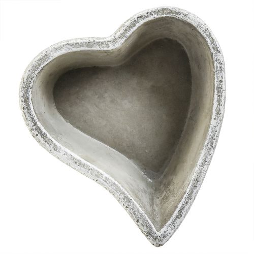 Artikel Plantenschaal hart grafdecoratie plant hart grijs wit 18×19cm H7,5cm