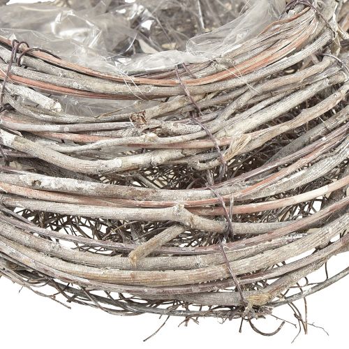Artikel Plantenschaal rotan gebogen naturel wit 30x35cm 2st