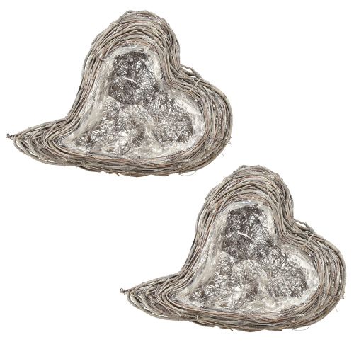 Artikel Plantenschaal rotan gebogen naturel wit 30x35cm 2st