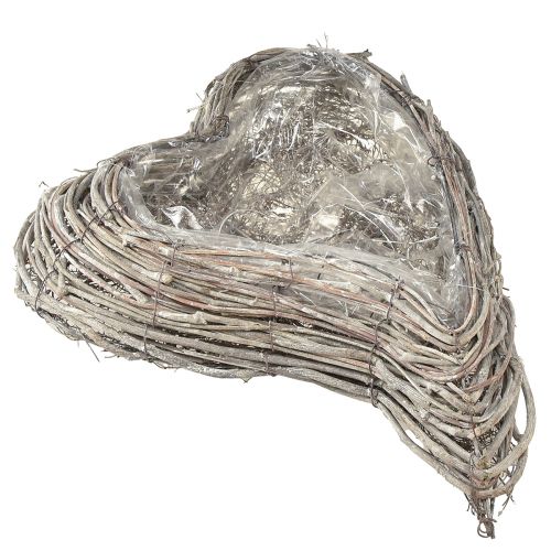 Artikel Plantenschaal rotan gebogen naturel wit 30x35cm 2st