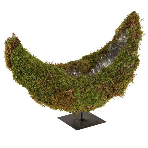 Artikel Plantenschaal op voet mos decoratief halve maan 40×15×30cm
