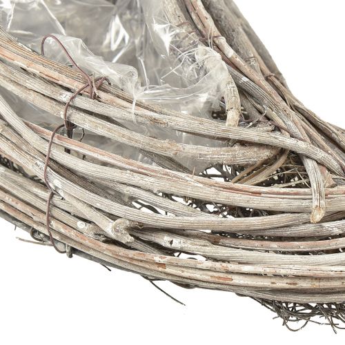 Artikel Plantenschaal golf rotan naturel wit 40x14x6cm 2st