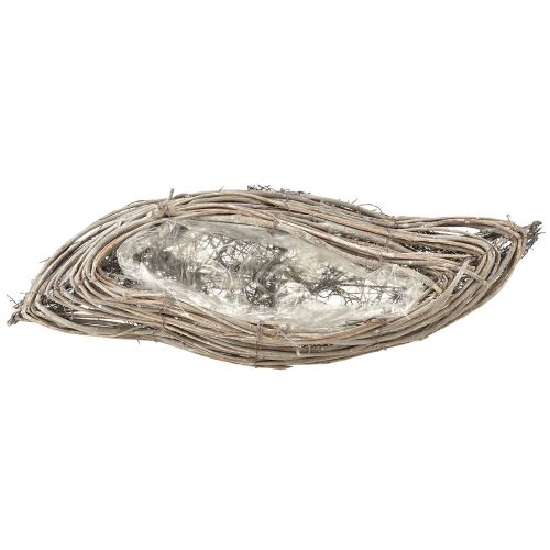 Artikel Plantenschaal golf rotan naturel wit 40x14x6cm 2st
