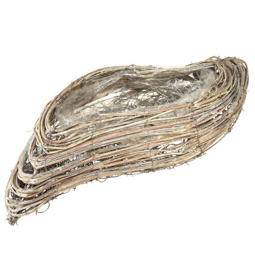 Artikel Plantenbootplant golf rotan naturel wit 45x16cm