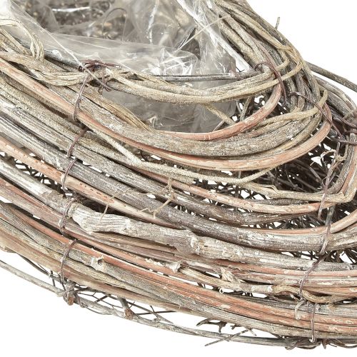 Artikel Plantenbootplant golf rotan naturel wit 45x16cm