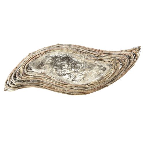 Artikel Plantenbootplant golf rotan naturel wit 45x16cm