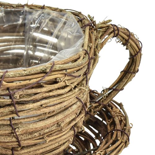 Artikel Plantenbak met bord plantenbak wijnrank naturel Ø19cm H9cm