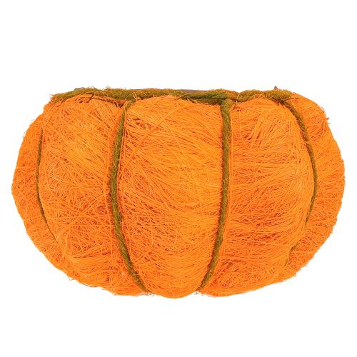 Artikel Plantenpot pompoen decoratie oranje/geelgroen sisal Ø21cm H12cm