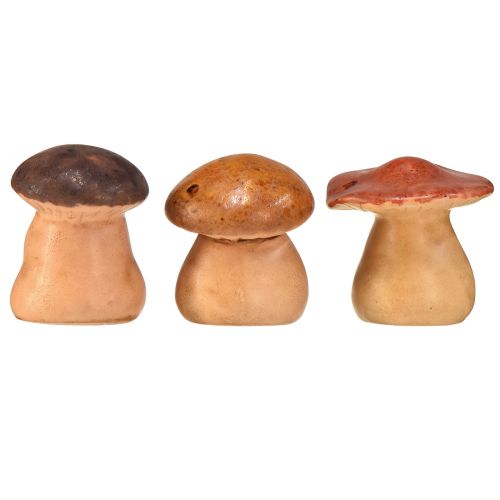 Artikel Vrolijke paddestoelfiguren met gezichtjes - diverse bruintinten, 6,5 cm - grappige decoratie voor tuin en huis - 3 stuks