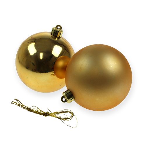 Artikel Kerstboomballen kunststof goud 8cm 6st