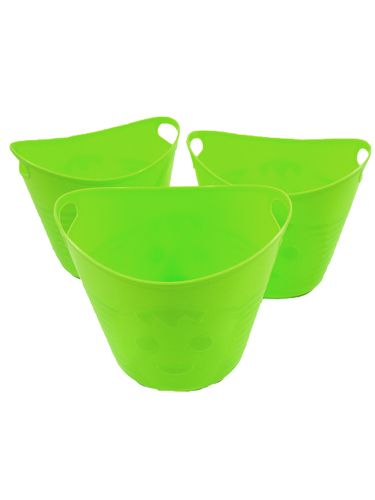 Artikel Plastic potten met handvatten 12st. 14cmx12cm groen
