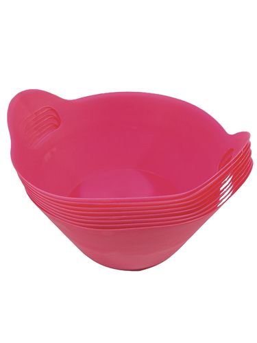 Floristik24 Plastic dienbladen met handgrepen Ø27cm 8st. roze